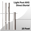 Light Post 25Ft AVG Direct Burial Aluminum Tapered