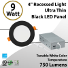 Recessed Lighting Ultra Thin Black LED Panel 4" 9W Tunable White Color Temperature (LED)