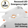 Recessed LED Emergency Light 3 Gimbal 