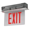 Exit Sign Recessed Edge-lit Battery Backup 2 Face Mirror Red