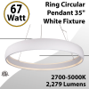 Ring Circular Pendant White 35"
