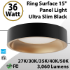 Ring Surface 15" Panel Light Ultra Slim Black 0.51" 36W 3060Lm 5CCT