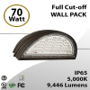 LED Full Cutoff Wall Pack - 70W, 5000K, 9446 LM