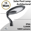 Solar Post Top Lamp Architectural 36Ah Battery 1800Lm