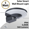 Solar Wall Pack, Wall Mount Smart Light Control 5W 560Lm Round (LED)