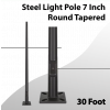 Steel Light Pole 30 Foot - 7 Inch Round Tapered