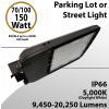 LED Street Light Tunable 70-100-150W 100-277 9450-20250Lm 5000K