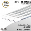 LED T8 Tube Light 3Ft 6500K Frosted Lens Ballast By-Pass