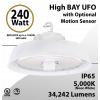 UFO Light LED High Bay 240W White Optional Motion Sensor 34242Lm 5000K
