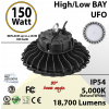150W LED High Bay Light UFO 18700 Lumens 5000K UL DLC