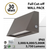 Led Full Cutoff Wall Pack 12-30W 3000K/4000K/5000K Adjustable CCT/WATT (LED)