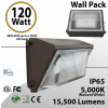 120W LED Wall Pack PC Lens 15500 Lm DLC 5000K