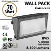 70W LED Wall Pack Fixture: 8100 Lumens 5000K IP65 UL DLC