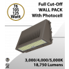 Full cut-off LED Wall Pack 76/105/125W 3000K/4000K/5000K w/Photocel