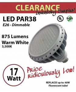 17 Watt LED PAR 38 Design Energy Efficient Indoor Replacement Bulb 100 dimmable