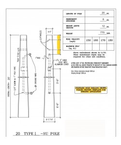Light Pole 20Ft OAL 12Ft AG Type I-O Square Tapered Concrete