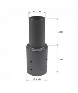 Light Pole Tenon Reducer for 4" Round Pole to 3" Black