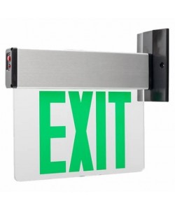 Green Exit Sign Edge-lit Battery Backup Double Face