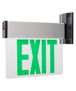 Green Exit Sign Edge-lit Battery Backup Double Face