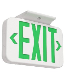 LED Exit Sign Green Back Lit with Battery Backup 1 Watt 90 Minutes