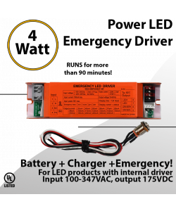 LED Internal Emergency Driver 4 Watt UR 100-277VAC