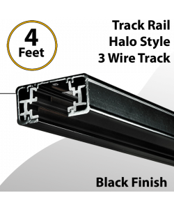 Track Rail Halo Style 3 Wire Track 4FT Black Finish