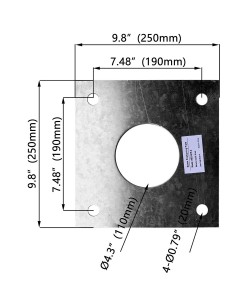 Hole Pattern Template for 5" to 7" Round Light Pole