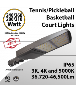 Court Lights 480V 240/260/280/310W up to 46500Lm 3CCT 3000K 4000K 5000K