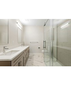 36" Nickel LED Vanity Bathroom Light: 30/40/5000K, 30W, 2100 Lumens