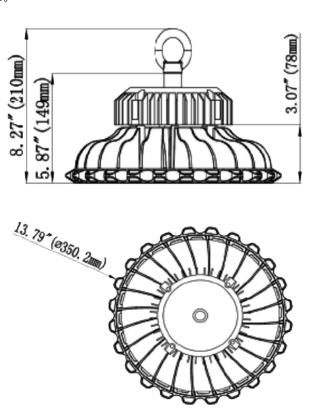 LED High Bay Light UFO 200W 480V 32000Lm 5000K